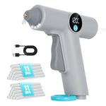 Serplex® Cordless Hot Glue Gun with Light & LCD Display, Built-in 2500mAh Fast Heating Triggled Craft Hot Glue Gun and Sticks Set with 22 (7mm) Clear Stick Glue, for DIY, Repairs & Art Projects