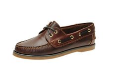 Jim Boomba Boat Shoe - Deck Shoe Classic Style - Mahogany Brown (UK 6.0)