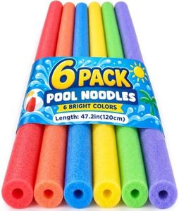 BOLKJANTHS Foam Pool Noodles, 6 Pack Colorful Swimming Float 47.2”x 2.36”