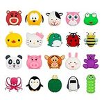 ZAKVOOR 20 Pack Cute Animals Bite USB Charger Protector for iPhone iPad Cable, Charging Protector and Cord Holder, Charging Cable Saver Phone Accessory Cable Buddies