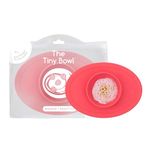 ezpz Tiny Bowl - 100% Food Grade Silicone Suction Bowl with Built-in Placemat for First Foods, Promotes Baby Self-Feeding, Non-Slip - Fits on All Highchair Trays - Microwave Safe - 6 Months+ (Coral)