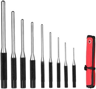 MAGIIN 9PCS Roll Pin Punch Set with Storage Pouch, Hand Pin Removal Tool for Automotive Jewelry Watches Repair, Round Steel Hollow Punch Set for Leather Watch Band Canvas Eyelet