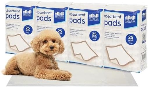 Harbour Housewares 100x Disposable Puppy Pads - 60cm x 60cm - Large Absorbent Puppy Training Pads Leak-Proof Pee Pads for Dogs, Cats, Kittens Potty Training Mats