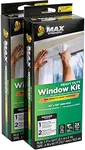 Duck MAX Strength Window Insulation Kit, Winter Window Seal Kit Fits Patio Doors & Large Windows, Heavy Duty Shrink Film Insulator, Indoor Installation, Window Tape Included, 84" x 120", Clear, 2 Pack