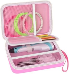 Universal 3D Pen Case Compatible with SCRIB3D P1/Advanced,for MYNT3D Super/Professional,for 3Doodler Start+/Flow/Pro 3D Printer Pens & Filament Refills.Gift for Kid Teen Crafter- Pink