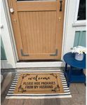 GXFC Welcome Mat with Rubber Back Welcome Please Hide Packages from My Husband Funny Doormat for Entrance Way Monogram Mats for Front Door Mat No Slip Kitchen Rugs and Mats 30"(L) x 18"(W)