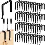 Pelopy Adjustable Cubicle Hooks Metal Cubicle Hangers Black Cubicle Coat Hanger Thick Door Mirror Hanger Universal Partition Hangers with Cross Screwdriver for Wall Panel Clothes Hanging (20 Pcs)