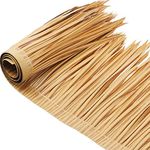 Mexican Tiki Hut Grass Skirting Roof Tiki Bar Grass Duck Blind Grass for Thatch Roofing Tiki Bar Decorations Roll Palm Palapa Straw Thatch Roof for Fence Party (Yellow, 40 x 15 Inch)