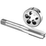 Burkit M15 X 1.5 Tap and Die Set, M15 x 1.5 Machine Thread Tap and Round Die Right Hand