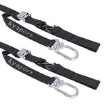 Ayaport Motorcycle Tie Down Straps 1.5” x 8’ (with Swivel Carabiner Hooks) Cam Buckle Tie Downs, Handlebar Strap for Dirt Bike, Motor Bike, Kayak, Car, Truck, Boat, Cargo, Black (1.5" x8'-2pcs)