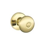 J-Series by SCHLAGE Stratus Bed and Bath Knob, Bright Brass (J40STR605)