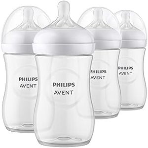 Philips AVENT Natural Baby Bottle with Natural Response Nipple, Clear, 9oz, 4pk, SCY903/04