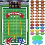 Pin The Football on The Goalpost Football Party Games for Kids Football Game Party Supplies Boys Sports Birthday Party Decorations, Large Football Game Poster With 36 Football Stickers