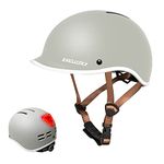 Exclusky Bike Helmet with USB Rechargeable Rear Light, Adult Cycle Helmet for Men Women, Adjustable Urban Commuter Helmet Bicycle Scooter Skateboard Helmet Size 56-61cm