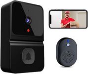 Smart Video Door Bells Wireless WiFi Video Doorbell with Camera Smart Security Doorbell with Cloud Storage, Motion Detection, Two-Way Audio Home Intercom, Rechargeable Batteries, HD Night Vision,Blcak