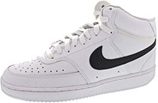 Nike Men's Court Vision Mid Sneaker, White/Blackwhite, 9.5