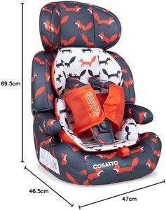 Cosatto Zoomi Group 1/2/3 Car Seat, 9-36kg – Charcoal Mister Fox