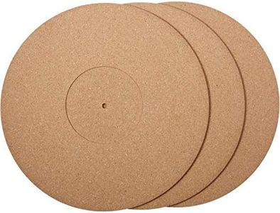 3 Pieces Cork Turntable Mats in 12 Inch x 3 mm Recessed Turntable Platter Cork Record Mats with High Fidelity for Vinyl LP Record Players Audiophile Reduce Noise