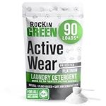 Rockin' Green Activewear Savon Lessive - Natural Eco Laundry Powder Detergent with Tea Tree Oil Scent - Sensitive Skin - Sports Wash Technical Wear - 45oz, 90 Loads