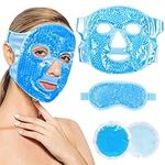 Cooling Face Mask Set with Hot and Cold Gel Packs Reusable, Ice Face Mask, Cold Compress, Migraine Relief Mask