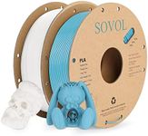 Sovol Blue+White PLA Filament 2kg (4.4 lbs) Spool Printing Materials, Wiring Tightness, Dimensional Accuracy +/- 0.03 mm, 1.75 mm