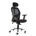 CELLBELL Tauras C100 Mesh High Back Home & Office Chair/Computer Chair/Study Chair/Revolving Chair/Desk Chair for Work from Home Metal Base Seat Height Adjustable Chair Black