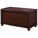 BOWERY HILL Cedar Lined Blanket Storage Chest in Tobacco Brown