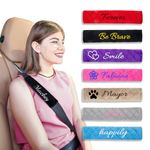 5 Packs Personalized Seat Belt Pads, Embroidered Seatbelt Covers, Car Seat Belt Pads for Adults Seat Belt Cushion for Kids Universal Fit for All Cars and Backpack Neck Cushion Protector 25.5cm/10 Inch