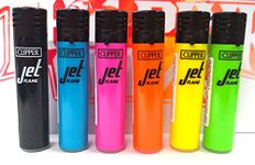 4 x Clipper Lighters Set, Assorted Designs, Gas Lighter Refillable You get all 4 NEW, GIFT SET (JET FLAME - 4 X RANDOM COLOURS)