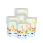 cosoro Unicorn Paper Cups for Girls,16Pcs Unicorn Party Tableware Unicorn Disposable Cups,Unicorn Party Decorations Paper Cups for Girls,Kids Birthday Party Unicorn Themed Table Decorations