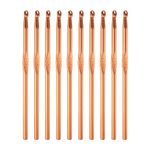 uxcell Aluminum Crochet Hook 5.5mm US Size I (Size 9) Knitting Needles for DIY Craft Yarn Orange 10Pcs