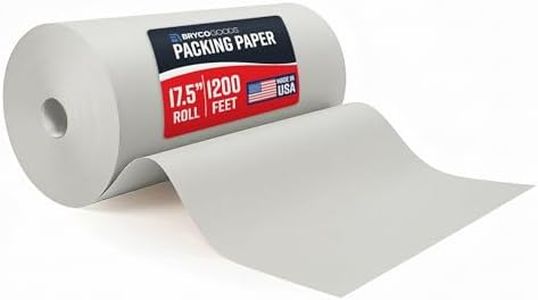 Bryco Goods 1000'L x 18"W Newsprint Packing Paper Roll for Moving – Wrapping and Protecting Fragile Items, Newspaper Paper, Box Filler, Shipping Supplies - Made in USA