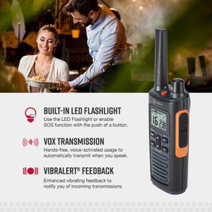Cobra RX680 Walkie Talkies 2-Pack – Long Range, Rechargeable