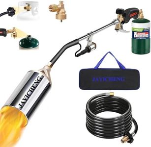 Propane Torch Weed Burner,High Output 1,800,000 BTU Blow Torch with Storage Bag and 1lb Propane Cylinder Converter, Flamethrower with 10 FT Hose and Turbo Trigger for Weeding,Roofing,Melting Ice