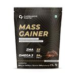 Carbamide Forte Mass Gainer with 54g Protein, 250g Carbs, Multivitamin, ZMA & Creatine 3g - Belgian Chocolate Flavour Weight Gainer - 1kg