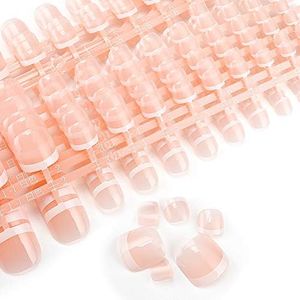 240 Pcs 12 Different Size Natural French Short False Toenails Acrylic Full Cover Nails with Simple Case