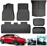 6Pcs Tesla Model Y mats 2022-2024,Tesla Model Y Floor Mats, Full Set for Tesla Model Y Accessories, Front Rear Cargo Liner Mat,Heavy Duty Trunk Mats (No screen Protector Included)