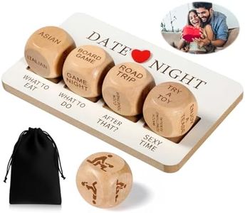 Date Night Dice Couples Gift Ideas, Valentines Day Gifts for Him, Funny Dice Games for Boyfriend, Gilfriend, Husband, Wife, Men, Romantic Wooden Decision Dice for Her