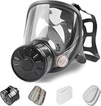 Gas Masks Survival Nuclear and Chemical, Gas Mask with 40mm Activated Carbon Filter and 6001 Filters, Tactical Full Face Respirator Mask for Gases Vapor Chemicals Spray Paint Resin Dust