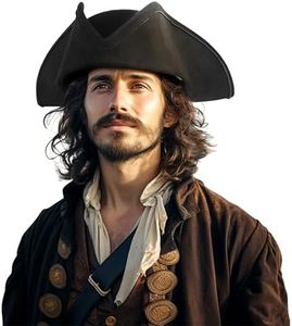 MCJC Pirate Hat, Pirates of the Caribbean Merchandise, for Adult Halloween Colonial Costume Accessories