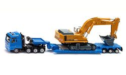 siku 1847, Heavy Load Transporter with Low-Bed Semi-Trailer, 1:87, Metal/Plastic, Blue/Yellow, Detachable semi-trailer