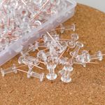 Kuber IndustriesRose Gold Needle Push Pins Tacks|Heavy-Duty Notice Board Pins|200 (Transparent)