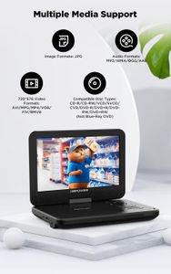DBPOWER 12.5" Portable DVD Player – Swivel Screen, Rechargeable Battery