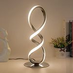 MAYNA LED Table Lamp, Spiral Lamp, Modern Table Light, Curved Beside Lamp, Contemporary Desk Lamp, Stepless Brightness Dimmable lamp for Living Room Bedroom Office Home Study Room, 3000K Warm White