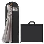 Hejo Long Dress Bag Cover, 180×60 cm Garment Bags, Dust-proof Clothes Covers Protector Bags, Wedding Dress Bag with Handle, Waterproof Suit Coat Covers, Dress Carrier for Hanging Clothes (Black)