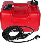 PumuHo Portable Outboard Boat Fuel Tank w/Connector 3 Gallon/12L Marine Boat Engine Include 3/8" Gas Hose Pump