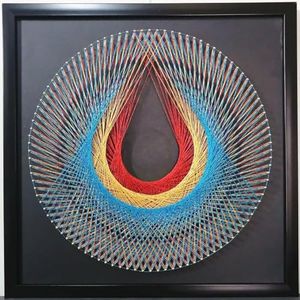 Wizardi String Art DIY Kit - Teardrop. Geometry Nail Painting F07-M12-2-DHGG29214