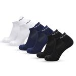 The Sock Street Ankle Bamboo Socks for Men, Low Cut Men's Ankle Length Cushioned Socks - 3 Pack Combo, Summer Athletic Sports Socks, Thick Cushion Socks Ideal for Gym, Running, Office - White Solid