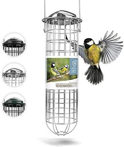 wild animal heart | Fat Ball Holder 12" - 5 year guarantee - made of rustproof metal Bird Feeding Station for Fat Balls - Ecological Bird Feeder (31cm, Stainless Steel)