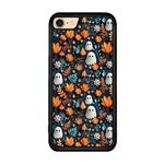 Onemiliayears Cute White Small Spooky Halloween Ghost Phone Case, Flower Ghost iPhone 7/8/Se Case, Non-Slip Mobile Phone Case, for Teen Girls and Boys, Women and Men（7/8/Se）